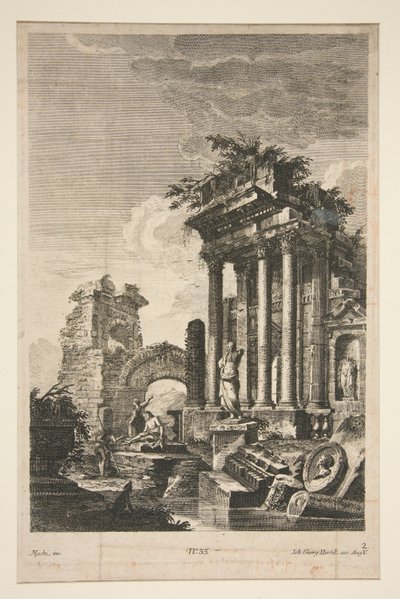 Roma Harabeleri ile Capriccio by Johann Georg Hertel