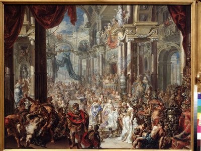 Düğün şöleninin benzetmesi. Düğün Bayramı benzetmesi. Johann Georg Platzer (1704-1761) tarafından yapılan boyama by Johann Georg Platzer