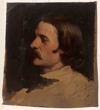 Çalışma kafası sola by Johann Georg Schwartze