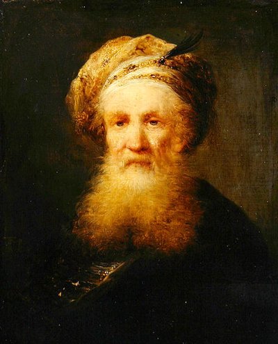 Doğulu Bir Adamın Başı, c.1759-62 (tahta üzerine yağlı boya) by Johann Georg Trautmann
