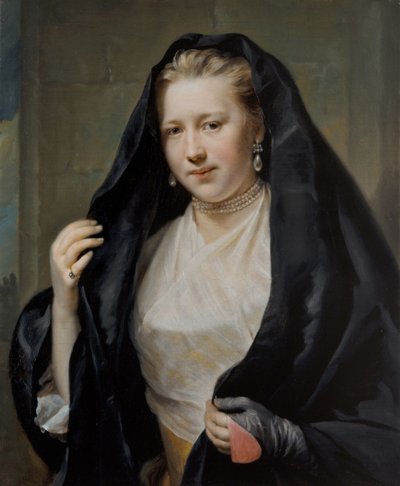 Zarif bir bayan portresi by Johann Georg Ziesenis