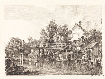 Küçük Isar yaya köprüsü by Johann Georg von Dillis