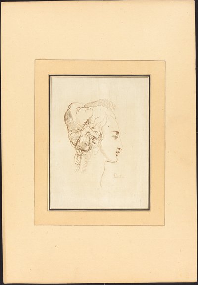 Bir Kadının Başı by Johann Gottlieb Prestel after Guercino