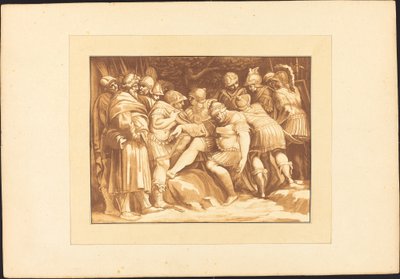 ölmekte olan epaminondalar by Johann Gottlieb Prestel after Polidoro da Caravaggio