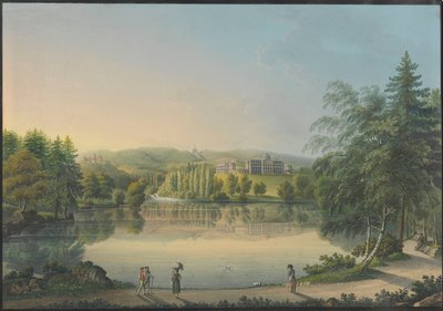 1820 civarında Kassel yakınlarındaki Wilhelmshöhe Kalesi. by Johann Heinrich Bleuler