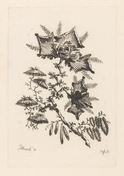 Uçan şeklinde çiçekler Fleures Barok (Dizi Adı) by Johann Heinrich  Hess