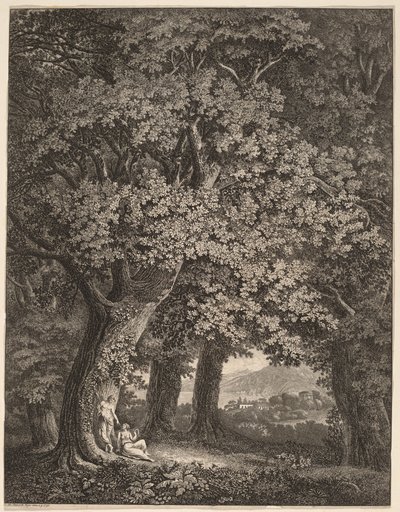 Bir Çift Çoban ile İtalyan Manzarası by Johann Heinrich Meyer