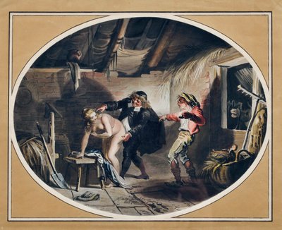 Compere Pierre'in kısrağı. (gravür ve sulu boya by Johann Heinrich Ramberg