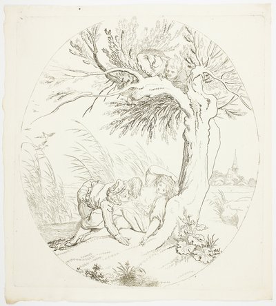 Görünmeyen Adam Yatan Aşıklar üzerinde Casusluk by Johann Heinrich Ramberg