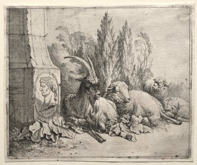 Piramidin En Altındaki Büst by Johann Heinrich Roos