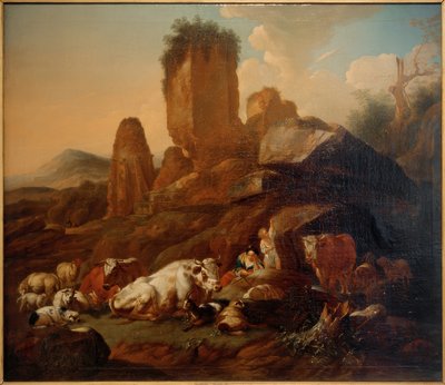 Dinlenme çoban ve sığır by Johann Heinrich Roos