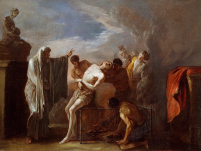 St Lawrence Şehitliği, Johann Heinrich Schonfeld (yaklaşık 1609-1683), tuval üzerine yağlı boya, 75x101 cm by Johann Heinrich Schonfeldt