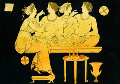 Bir Sempozyum c.1796 sırasında Hetairai tarafından ağırlanan iki genç adam by Johann Heinrich Wilhelm Tischbein