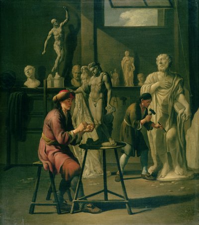 Bir Heykeltıraş Stüdyosunun İç Mekanı by Johann Heiss