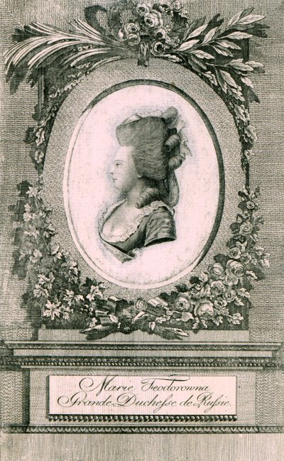 Württemberg Büyük Düşesi Maria Feodorovna Sophie Dorothea'nın Portresi 1759-1828, 1781 by Johann Hieronymus Loeschenkohl