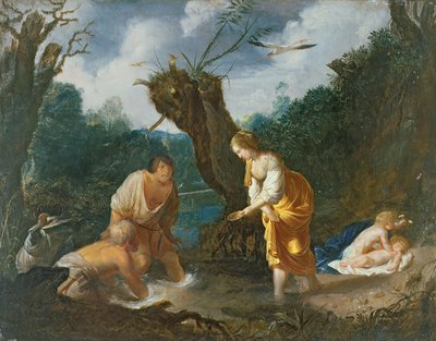 Köylüleri kurbağaya dönüştüren Latona, c.1644 (bakır üstüne yağlı boya) by Johann Hulsman