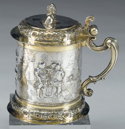 Tankard, Danzig, c.1680 (parsel yaldızlı gümüş) (ayrıca bkz. 469712) by Johann II Rohde