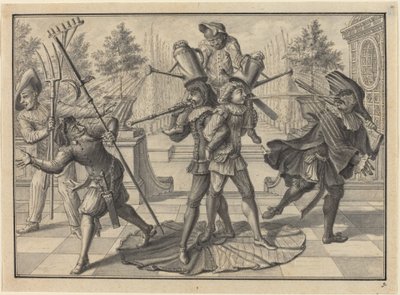 Harlequin ve Scaramouche Bir "Çeşme" Yaratın by Johann Jacob Schubler