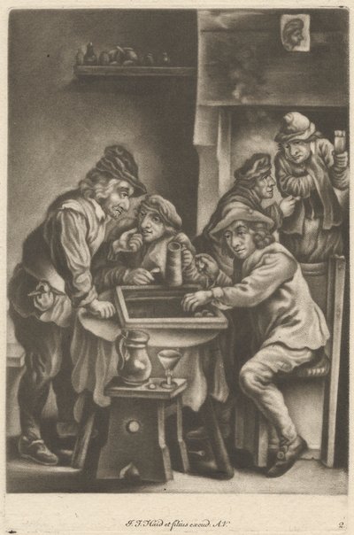 Tavla oynayan erkekler by Johann Jacobus Haid