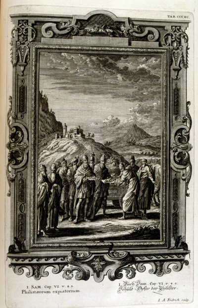 Filistliler'e yapılan sunu by Johann Jakob Scheuchzer