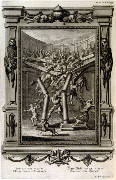 Samson Baal Tapınağı'nı yıktı by Johann Jakob Scheuchzer