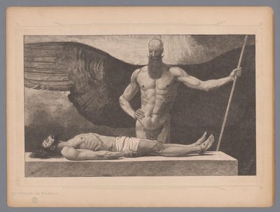 Melek Der Triumph der Finsternis ile Lahitte Mesih (nesne üzerindeki başlık) Yedi mistik temsil (dizi başlığı) by Johann Jakob Weber