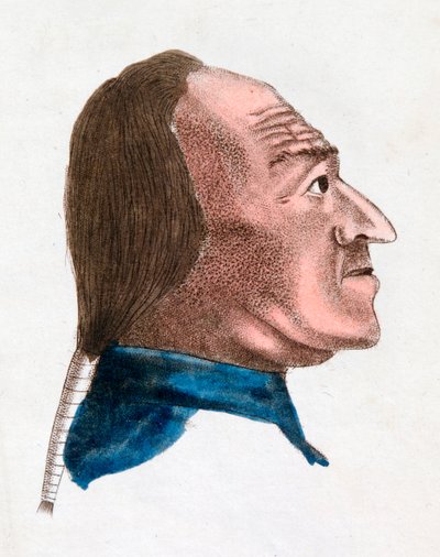 Çabuk sinirlenen bir kişinin yüz özellikleri, 1808 by Johann Kaspar Lavater