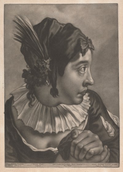 Tüy Giyen Bir Kadının Portresi by Johann Lorenz Haid