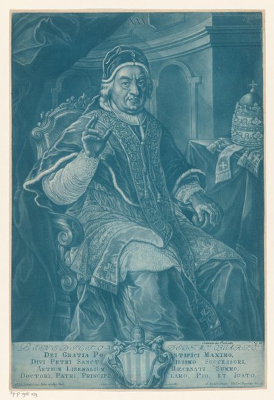 Portret van Benedict XIV by Johann Lorenz Rugendas (II)