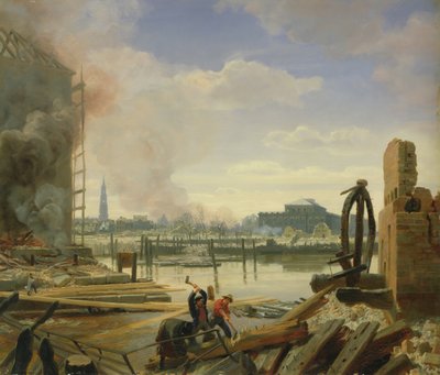 1842 Yangınından Sonra Hamburg, 1842 by Johann Martin Gensler