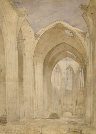 Aziz Nikolaos Harabeleri, 1842 (kağıt üzerinde wc) by Johann Martin Gensler