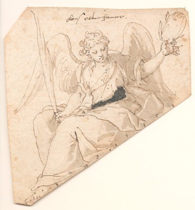 Palmiye yaprağı ve defne çelengi ile melek by Johann Mathias Kager