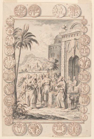 Abimelech Reproveth Sarah için Çalışma, Levha 81, Physica Sacra by Johann Melchior Füssli