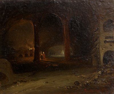 Bir yeraltı kasasındaki ziyaretçiler by Johann Nepomuk Ender