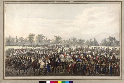 Viyana kongresi sırasında geçit töreni by Johann Nepomuk Hoechle