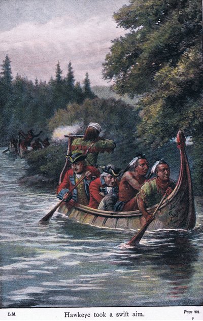 Hawkeye hızlı bir nişan aldı, 1910 by Johann Nepomuk Schonberg