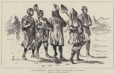 Mısır'daki Savaş, Araplar ve Port Said'deki Kömür Taşıyıcıları by Johann Nepomuk Schonberg