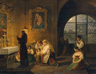 Bir İtalyan kilisesinin içi by Johann Nepomuk Schödlberger