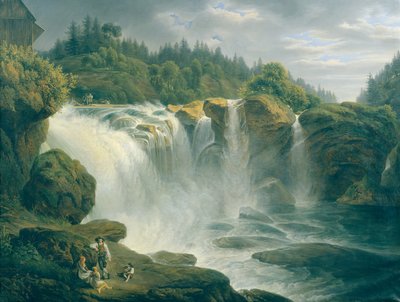 Gmunden yakınlarındaki Traunfall by Johann Nepomuk Schödlberger