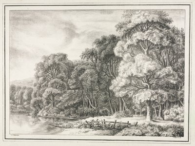 Göl ile Orman Manzarası, 1811-1816. by Johann Nepomuk Strixner