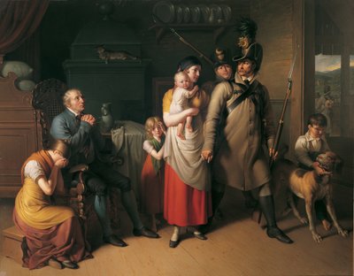 Landwehr erkeğinin vedası by Johann Peter Krafft