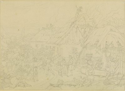 köyde yangın by Johann Peter Krafft
