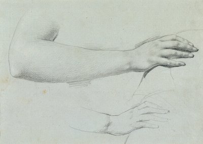 "Arindal ve Daura" için el çalışması by Johann Peter Krafft
