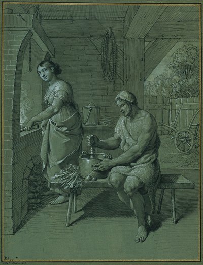 Herkül ve Omphale by Johann Peter Krafft