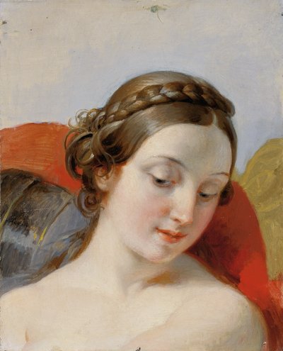 Genç Kızın Başı ("Rüdiger und Angelica" Çalışması) by Johann Peter Krafft