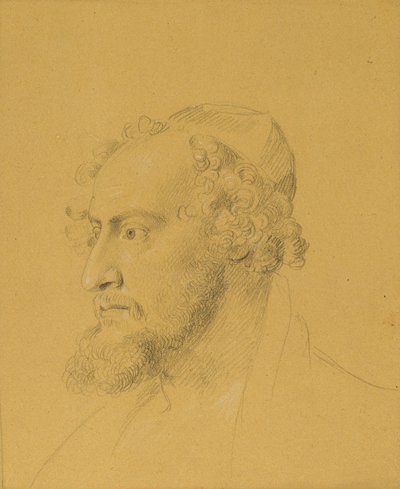 Sakallı bir adamın kafa çalışması by Johann Peter Krafft