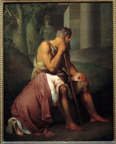 Oidipus ve Antigone Tablosu Johann Peter Krafft (1780-1856) (ec.all.) 1809 Güneş. 0,53x0,66 m by Johann Peter Krafft