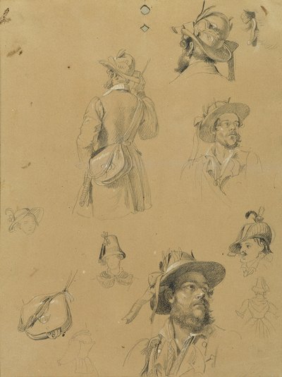 "Tirol Özgürlük Mücadelesinden Sahne" için taslak by Johann Peter Krafft