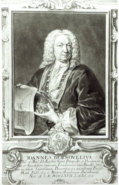 Jean Bernoulli'nin Portresi (1667-1748) by Johann Rudolph the Elder Huber