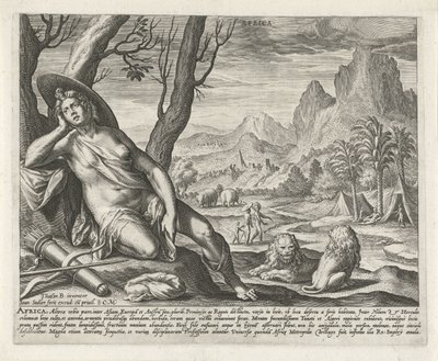 Afrika Afrika (nesne üzerindeki başlık) Dört kıta (dizi adı) by Johann Sadeler (I)